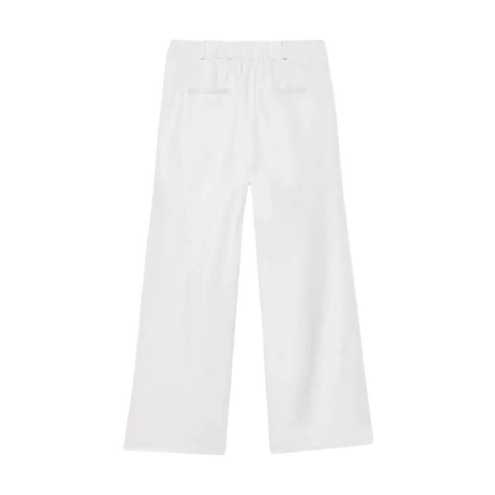 Mint Velvet Cream Linen Blend Pleated Wide Leg Trousers